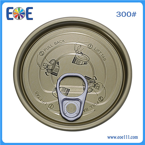 300#鱼罐头易拉盖：适用于各种罐装食品（如金枪鱼，番茄酱，肉，水果，蔬菜等），干货，工业润滑油，农产品等。